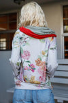 Blumin Apparel Full Size Floral Zip Up Hoodie  