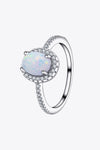 Opal 925 Sterling Silver Halo Ring  