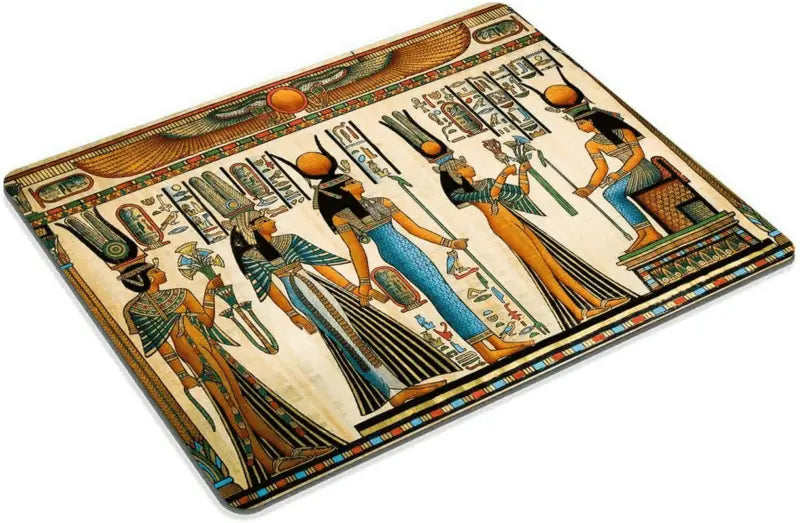 Egyptian Mouse Pad, Papyrus Depicting Queen Nefertari Making an Offering to Isis