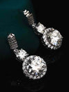 12 Carat Moissanite Platinum-Plated Drop Earrings-Flat Lay Style