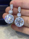 12 Carat Moissanite Platinum-Plated Drop Earrings-Flat Lay Style