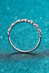 Moissanite Rhodium-Plated Half-Eternity Ring  