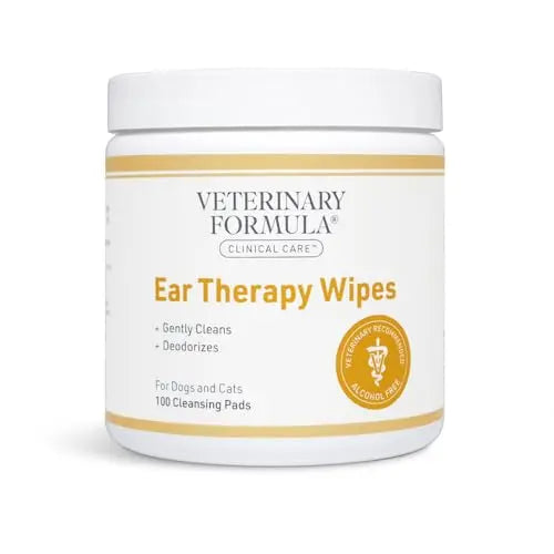 Veterinary Formula Clinical Care Ear Therapy Wipes, 100ct – Cat and Dog Ear Cleaner – Help Relieve Itchy Ears Quickly & Effectively Remove Dirt, Debris, and Foul Odor Veterinary Formula  EBOYGIFTS