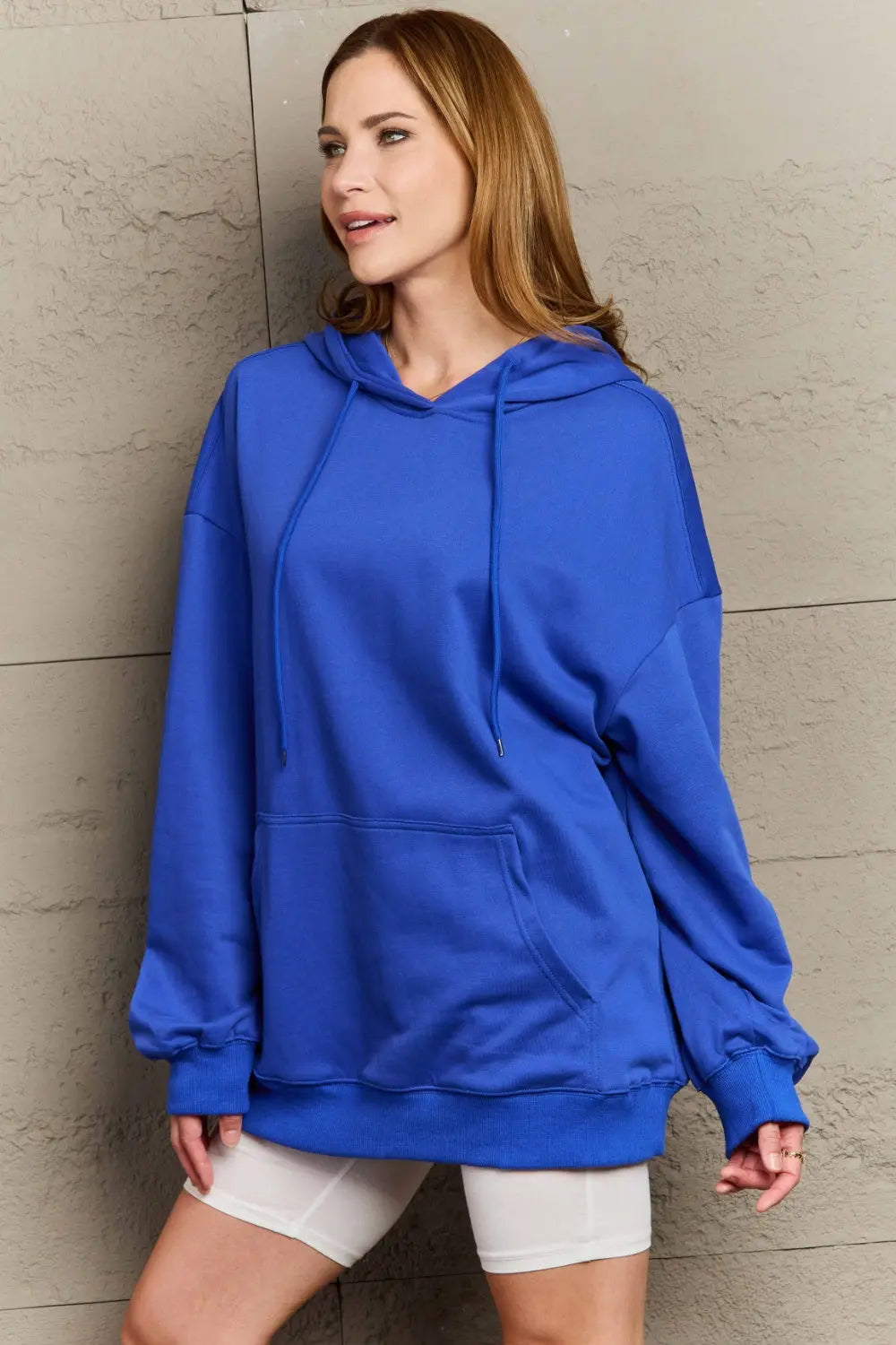 Full Size Drawstring Long Sleeve Hoodie  