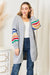 Angel Wings Multicolored Stripe Open Front Longline Cardigan  