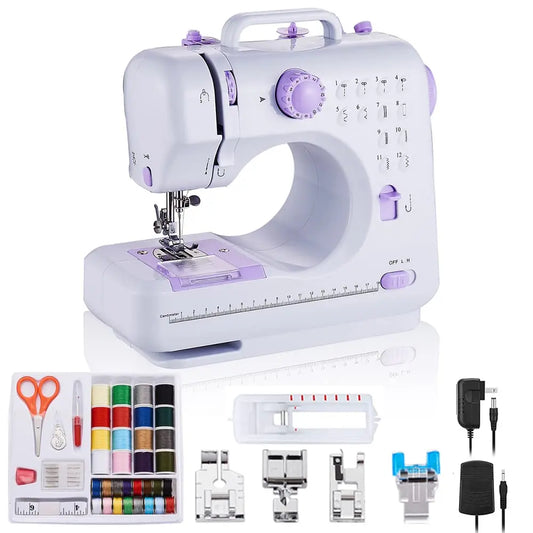 rxmeili Sewing Machine Portable mini Electric Sewing Machine for beginners 12 Built-in Stitches 2 Speed with Foot Pedal，Light, Storage Drawer. Rxmeili  EBOYGIFTS