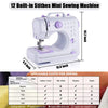 rxmeili Sewing Machine Portable mini Electric Sewing Machine for beginners 12 Built-in Stitches 2 Speed with Foot Pedal，Light, Storage Drawer. Rxmeili  EBOYGIFTS