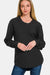 Zenana Ful Size Round Neck Long Sleeve Curved Hem Sweater  