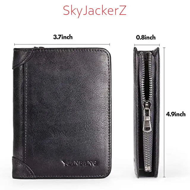 Men's Retro Zipper Leather Wallet ManBang Men Wallet Store  EBOYGIFTS