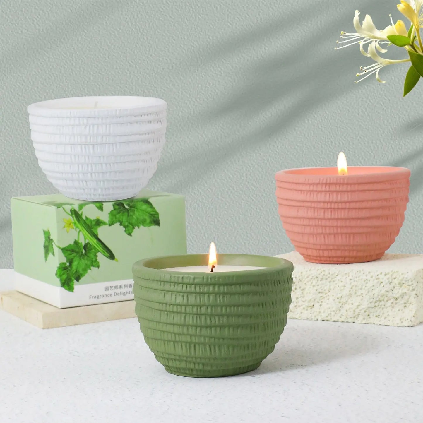 1 00g Smokeless Scented Aromatic Candles Cement Cup Natural Soy Wax Scented Candles With Essential Oils Wedding Decorative Candle  