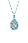 1 Carat Moissanite Teardrop Pendant Necklace