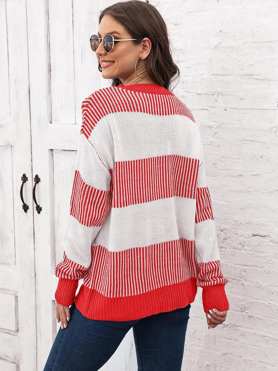 Full Size Round Neck Drop Shoulder Sweater  