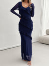 Devine Ruffled Surplice Long Sleeve Maxi Dress  