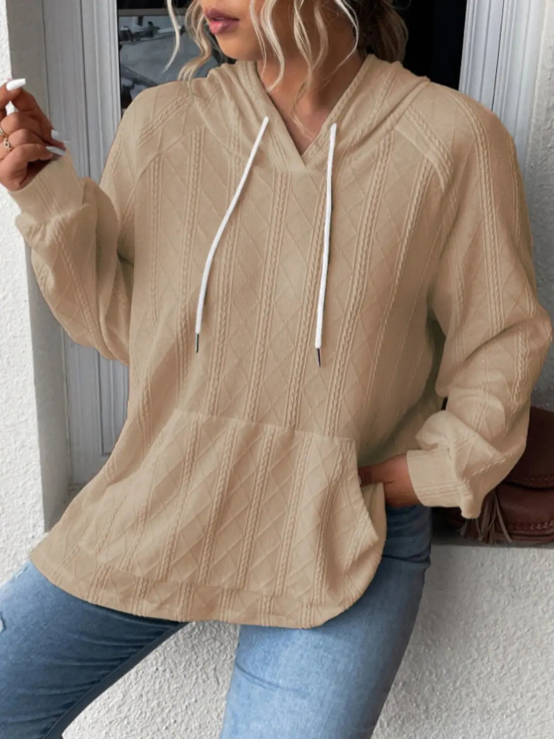 Full Size Drawstring Long Sleeve Hoodie  