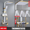 Hot and Cold Digital Shower Set Faucet Bathroom Shower System Black Gold Shower Faucet Square Shower HeadBath Shower System  