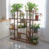 UNHO Multi-Tier Plant Stand, 46in Height Wood Flower Rack Holder 16 Potted Display Storage Shelves Indoor Outdoor for Patio Gard  