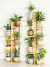 Bamboo 5 / 6TierPlant Stand Rack Multiple Flower Pot Holder Shelf Indoor Outdoor Planter Display Shelving Unit for Patio  