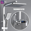 Hot and Cold Digital Shower Set Faucet Bathroom Shower System Black Gold Shower Faucet Square Shower HeadBath Shower System  