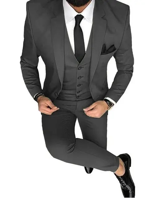 Men Suit Prom Tuxedo Slim Fit 3 Piece Groom Wedding Suit For Men Custom Blazer Terno Masuclino 3 Pieces (jacket+vest+pant) Fnoexw Official Store  EBOYGIFTS