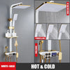 Hot and Cold Digital Shower Set Faucet Bathroom Shower System Black Gold Shower Faucet Square Shower HeadBath Shower System  