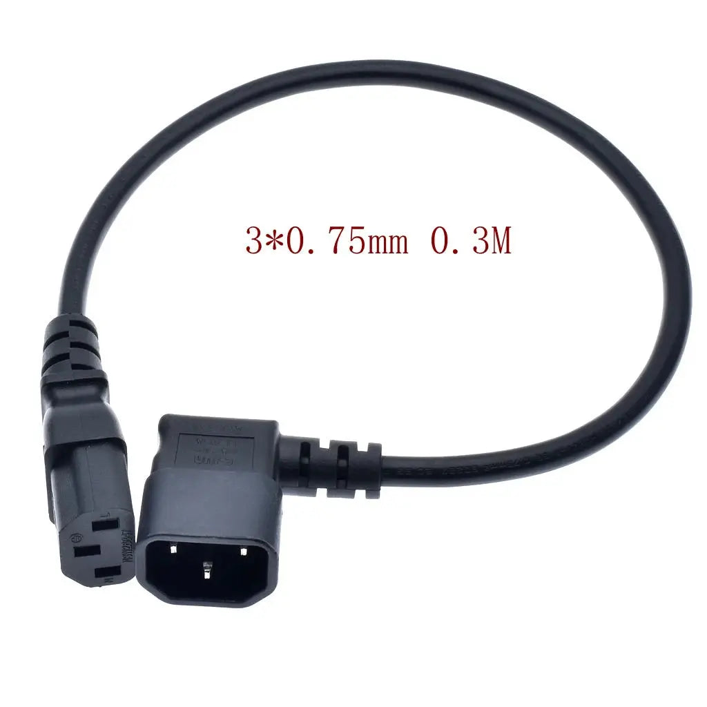 IEC60320 C13 Angle Converter Angle Extension Cable C13 to C14 PDU Up Down Right Angle Power Cables Male to Female AC Power Cord  