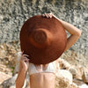 RIRI Jute Handwoven Straw Hat In Burnt Sienna  