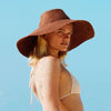 RIRI Jute Handwoven Straw Hat In Burnt Sienna  