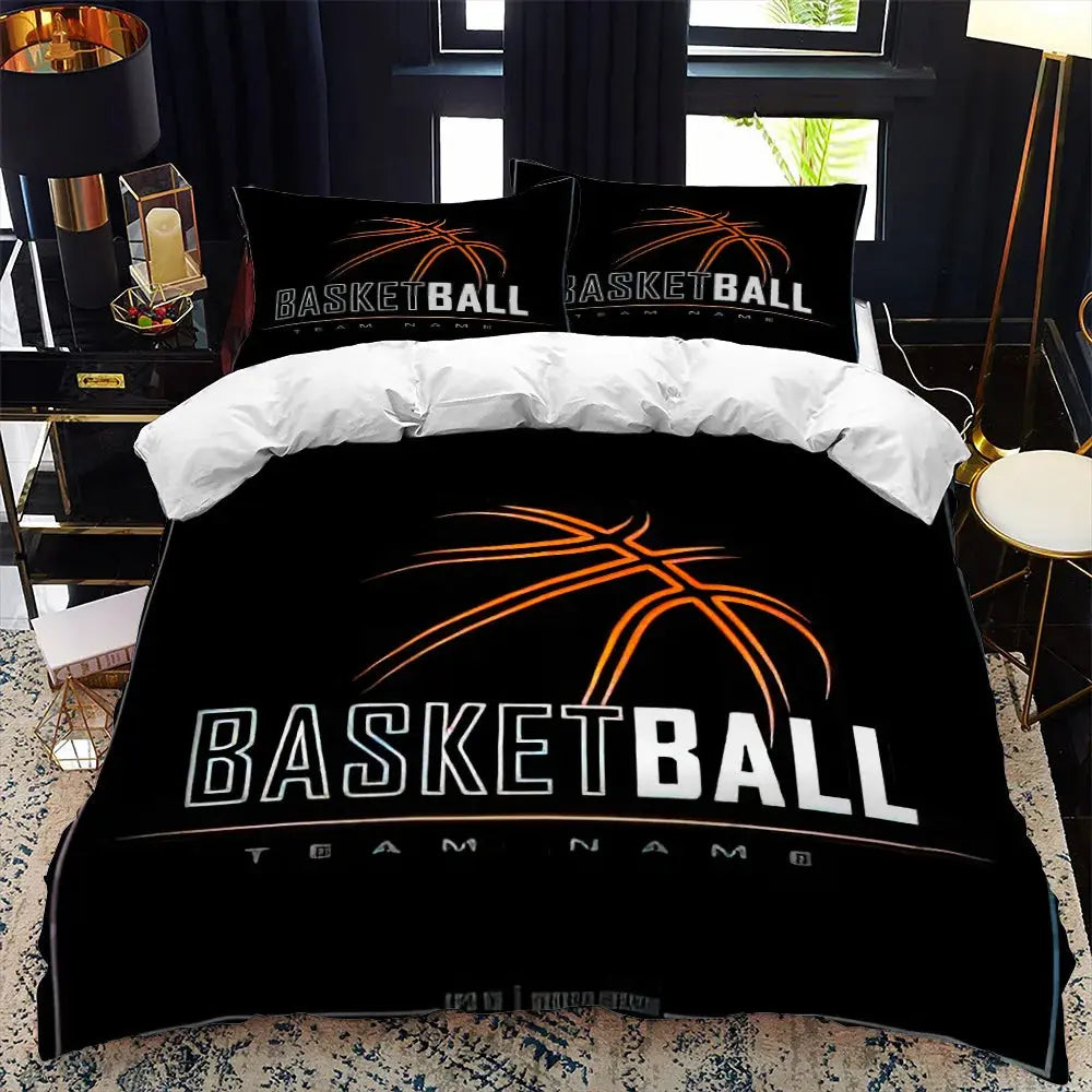 Kids Basketball Duvet Cover Set 3D King Queen Size Cool Sport Theme for Kids Children Teens Ball Gaming Polyester Bedding Set  