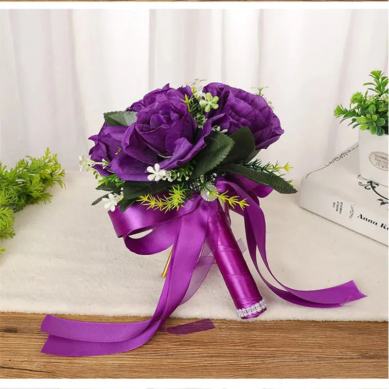 Bridal Flower Bouquet Wedding Supplies Artificial Silk Rose Peony Flower Wedding Bouquet Orchid Quality Bouquets Shop1102732563 Store