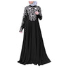 Dubai Abayas Black Elegant Dress Print Flower Islamic Prayer Clothes For Girls Ramadan Robe Long Kimono Fashion Arabic Wear  