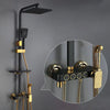 Hot and Cold Digital Shower Set Faucet Bathroom Shower System Black Gold Shower Faucet Square Shower HeadBath Shower System  