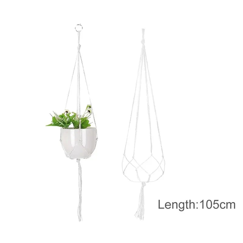 Gardening Macrame Plant shelves Hanging Basket Outdoor Hanger Rope Cotton Linen Flower pot Net  Courtyard Wall Hanging Decor  