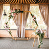 Hexagonal Wooden Wedding Ceremony Arch Bridal Party Backdrop Arch Stand Garden Arbor for Outdoor Weddings, Flowers Garland  