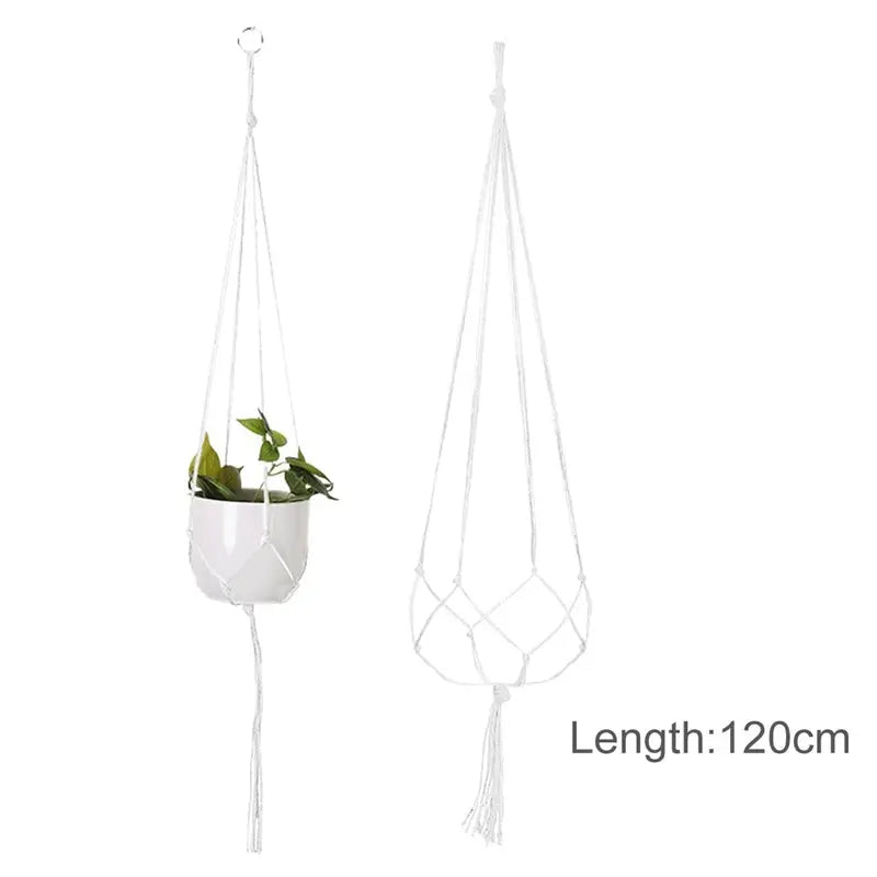 Gardening Macrame Plant shelves Hanging Basket Outdoor Hanger Rope Cotton Linen Flower pot Net  Courtyard Wall Hanging Decor  