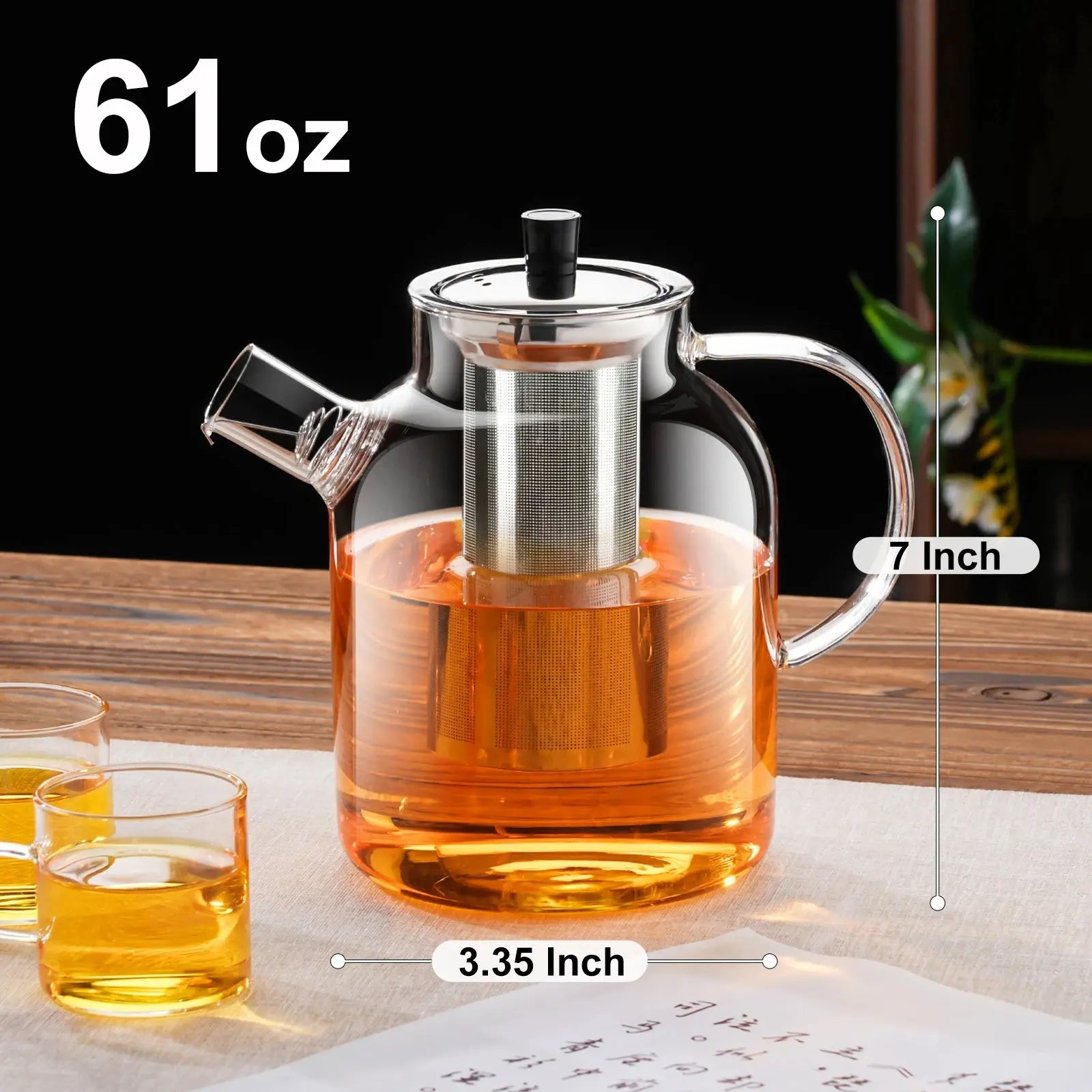 1800ML Home And Kitchen Transparent Glass Water Jug Camping Water Bottle Cold Coffee Pot Coffeeware Teaware Drink ItemsKettle - eboygifts