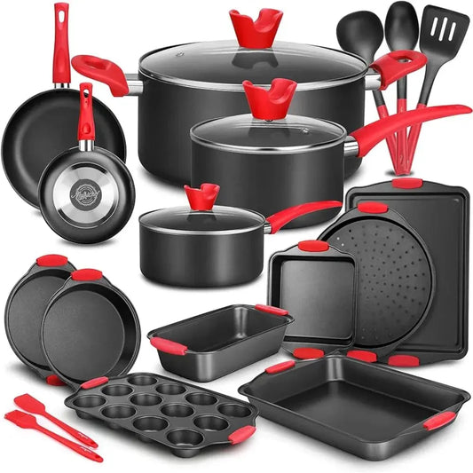 Non-stick Cookware for Kitchen Cookware Set of Kitchen Pots Cooking Pots Sets Video Pan Utensils Salt and Pepper Set Pot Bbq Bar - eboygifts