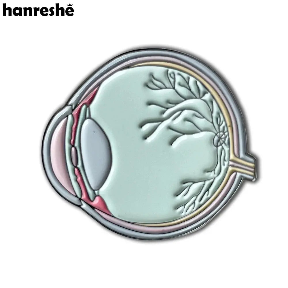 Hanreshe Enamel Medical Eye Pin Brooch Anatomy Eyeball Organ Personality Medicine Badge Jewelry Gift for Doctors and Nurses Hanreshe Official Store