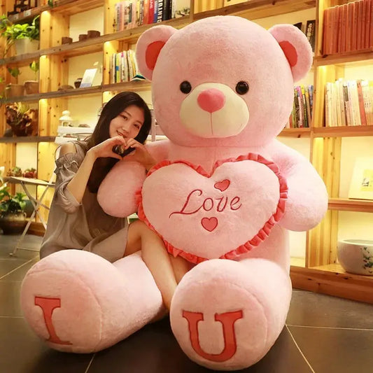 80/100cm Plush Toy Big Size Teddy Bear | Giant Pink Soft Stuffed Animals Pillow Dolls | Girlfriend, Girl, Wife Birthday, Valentine's Day Gift  