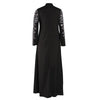 Dubai Abayas Black Elegant Dress Print Flower Islamic Prayer Clothes For Girls Ramadan Robe Long Kimono Fashion Arabic Wear  