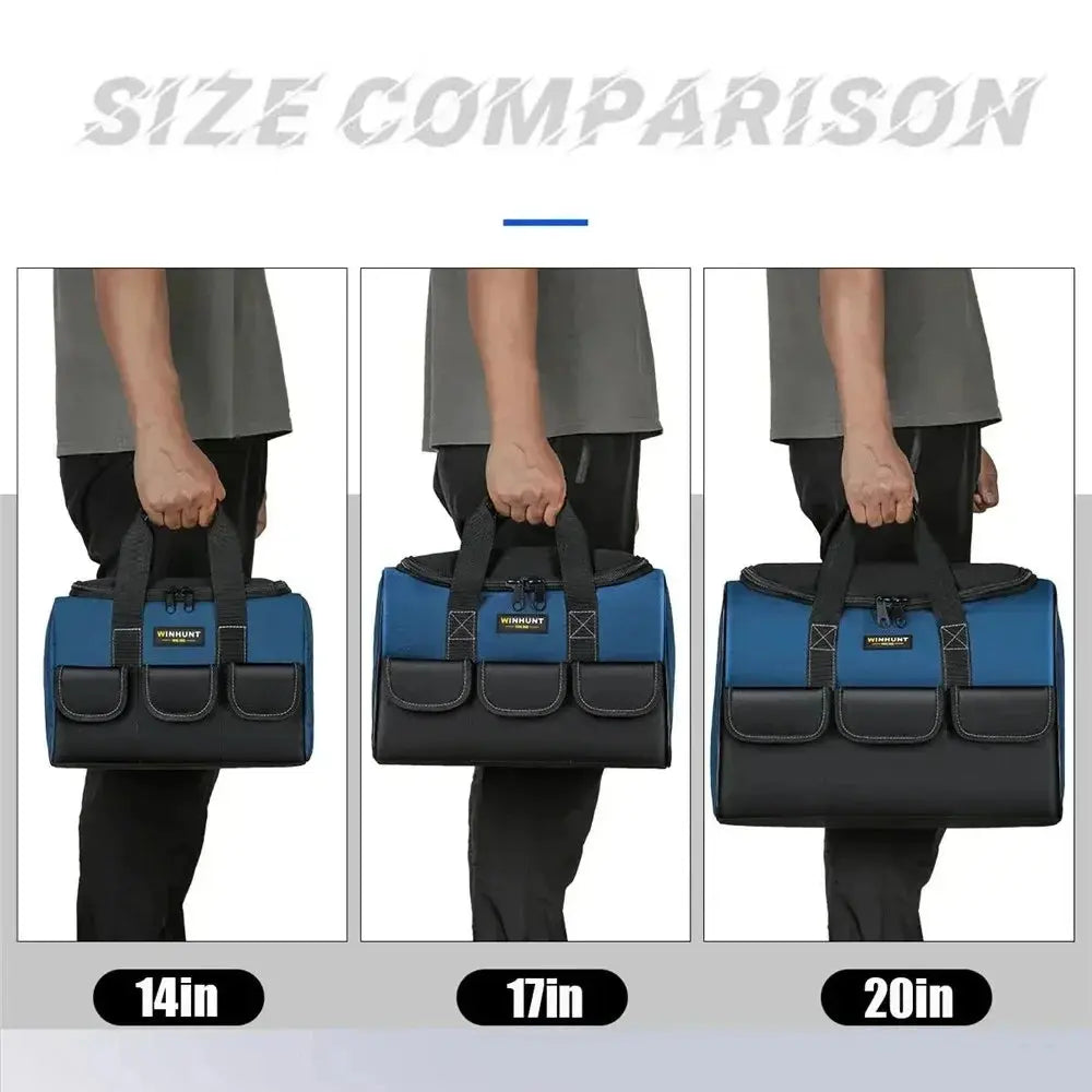 New Tool Bag With 30% More Capacity Waterproof Multi Pockets Tool Organizer Tool Pouch for Electrician Tools  