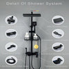 Hot and Cold Digital Shower Set Faucet Bathroom Shower System Black Gold Shower Faucet Square Shower HeadBath Shower System  