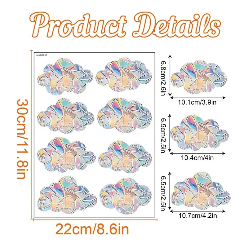 Butterfly Sun Catcher Window Sticker Mushroom Leaf Stained Rainbow Prism Glass Wall Sticker Kids Room Home Decoration Suncatcher - eboygifts