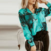 Long Sleeve Printed Blouse Elegant Shirt Tops  