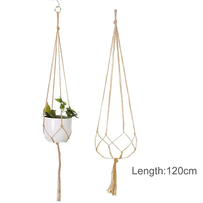 Gardening Macrame Plant shelves Hanging Basket Outdoor Hanger Rope Cotton Linen Flower pot Net  Courtyard Wall Hanging Decor  