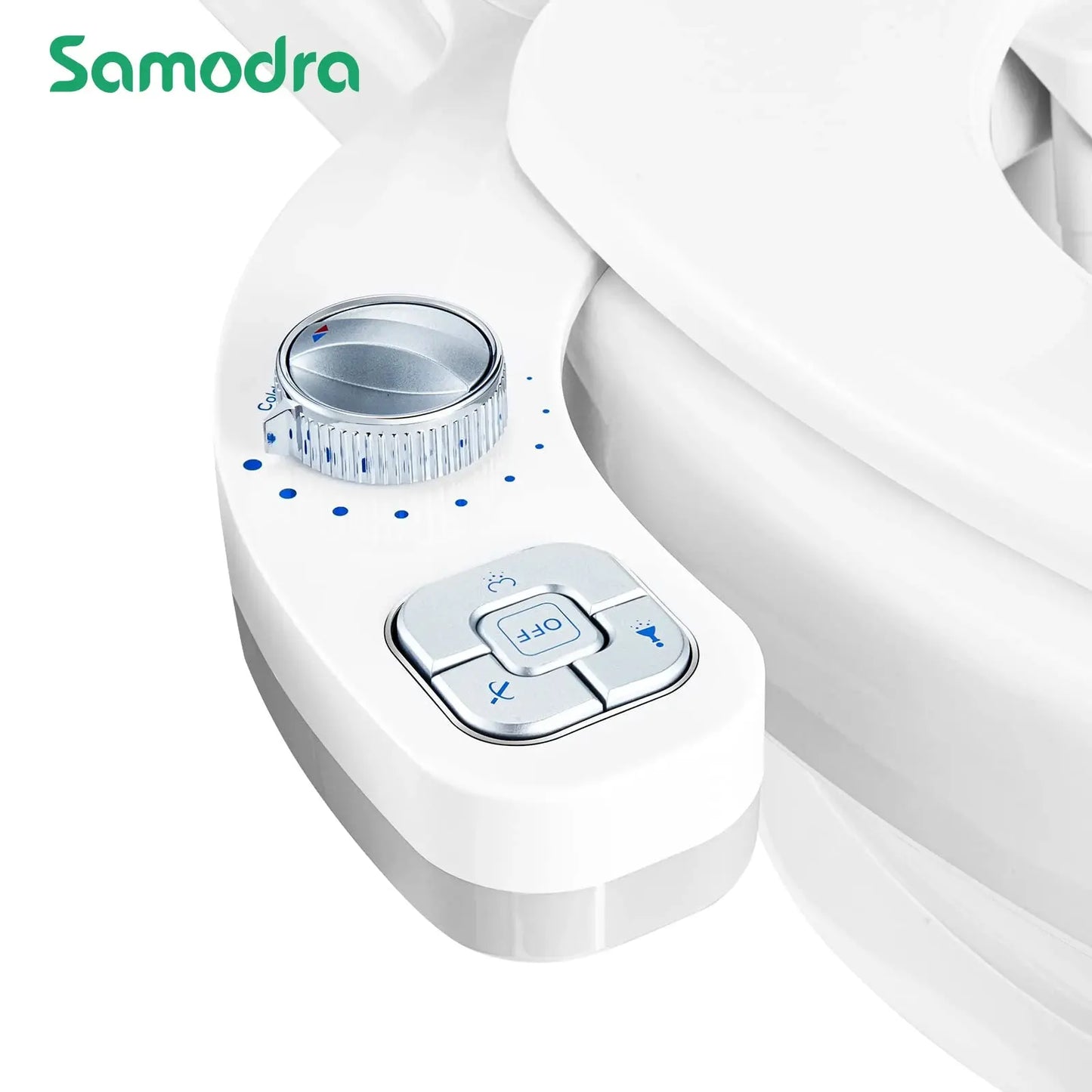 SAMODRA Bidet Attachment for Toilet - Warm Water, Hot & Cold, Non-Electric Pressure Sprayer Nozzle Control for Posterior & Femin  