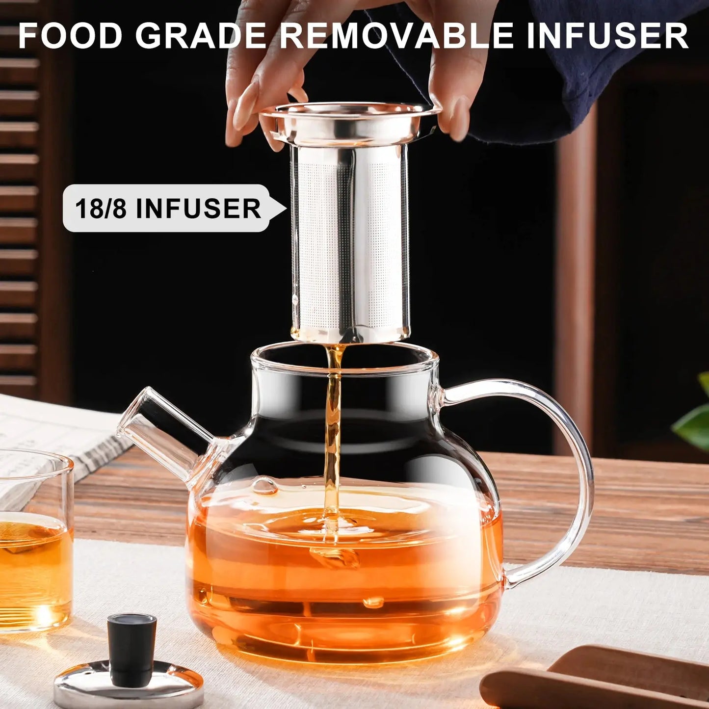 1800ML Home And Kitchen Transparent Glass Water Jug Camping Water Bottle Cold Coffee Pot Coffeeware Teaware Drink ItemsKettle - eboygifts