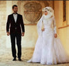 Fashion Muslim Wedding Dresses Long Sleeve Hijab Lace Appliqued Islamic Custom Made Bridal Gowns 2024 Wedding Bridal Gown Store