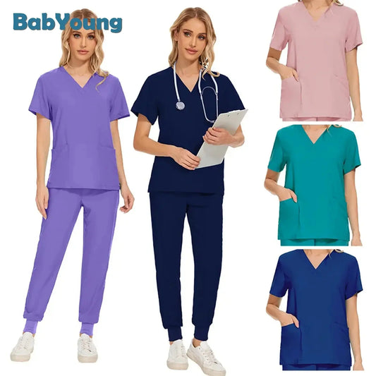 Wholesale Women Wear Scrub Suits Hospital Doctor Working Uniform Medical Surgical Multicolor Unisex Uniform Nurse Accessories Babyoung Clothing 3th Store