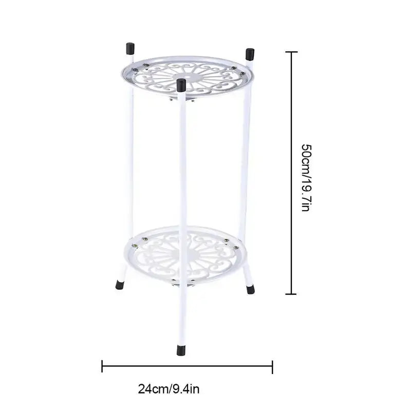 2-Tiered Tall Plant Stand Metal Plant Shelf Supports Rack for Indoor Outdoor Home Decoration Flower Pot Garden Decor  