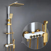 Hot and Cold Digital Shower Set Faucet Bathroom Shower System Black Gold Shower Faucet Square Shower HeadBath Shower System  